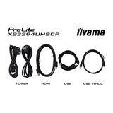 iiyama ProLite XB3294UHSCP-B1 31.5" 4K UHD Moniteur  Noir, 2x HDMI, DisplayPort, 2x USB-A, 2x USB-C