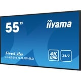 iiyama Prolite LH5541UHS-B2, Affichage public Noir, 4K UHD, VGA, HDMI, Audio, LAN