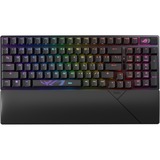 ASUS ROG Strix Scope II 96 Wireless, clavier gaming Noir, Layout États-Unis, ROG NX Snow, 96%, RGB leds, Hot-swappable, PBT Double-shot, Bluetooth / 2.4GHz / USB 2.0