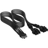 Corsair PCIe 12 V - 2 x 6 vers 2 x 8 broches (6+2 séparées), Câble Noir, 650 mm
