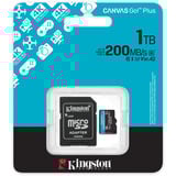 Kingston Canvas Go! Plus microSDXC 1 To, Carte mémoire Noir, Avec adaptateur, Classe 10, UHS-I U3, V30, A2
