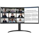 LG 34WR55QC-B UltraWide QHD Curved 34" Moniteur  Noir, HDMI, DisplayPort, USB-C