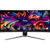 MSI MAG 341CQP QD-OLED 34" Moniteur UltraWide gaming incurvé Noir, 1x DisplayPort, 2x HDMI, 1x USB-C, 2x USB-A, 175 Hz