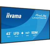iiyama ProLite LH4375UHS-B2AG, Affichage public Noir (Mat), 3x HDMI | 1x DisplayPort | LAN | WiFi | 24/7