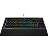 Corsair K55 RGB PRO, clavier gaming Noir, Layout États-Unis, Membrane, LED RGB