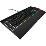 Corsair K55 RGB PRO clavier gaming Noir, Layout US (QWERTY), Membrane, 100%, LED RGB