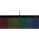Corsair K55 RGB PRO clavier gaming Noir, Layout US (QWERTY), Membrane, 100%, LED RGB
