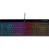 Corsair K55 RGB PRO clavier gaming Noir, Layout US (QWERTY), Membrane, 100%, LED RGB