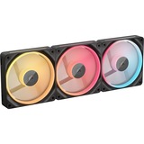 Corsair iCUE LINK LX120-R RGB Reverse Starter kit ventilateurs de boîtier Noir, 3 pièces, 120 x 120 x 25 mm, PWM