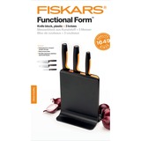 Fiskars Functional Form Bloc de couteaux en plastique avec 3 couteaux Noir