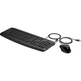 HP Clavier et souris Pavilion 200, set de bureau Noir, Layout BE, 1600 dpi