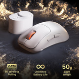 SteelSeries Rival Pro Mini, Souris gaming Blanc, 100 - 42 000 DPI, 8K, UWB / 6 GHz