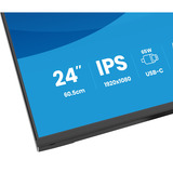 iiyama ProLite XB2497HSN-B1 23.8" Moniteur Noir (Mat), 1x DisplayPort, 1x HDMI, 3x USB-C, 2x USB-A, 1x RJ-45