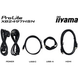 iiyama ProLite XB2497HSN-B1 23.8" Moniteur Noir (Mat), 1x DisplayPort, 1x HDMI, 3x USB-C, 2x USB-A, 1x RJ-45