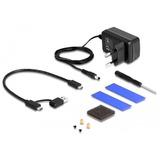 DeLOCK Boîtier USB-C pour 1x M.2 NVMe SSD + 1x 2,5" SATA SSD / HDD externe, Boîtier disque dur Noir
