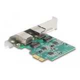 DeLOCK PCI Express x1 Card to 2 x RJ45 2.5 Gigabit LAN RTL8125, Carte réseau 