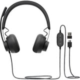 Logitech Zone Wired casque on-ear Noir