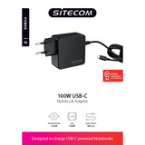 Sitecom 100W USB-C Notebook, Chargeur Noir
