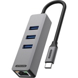 Sitecom USB-C vers Ethernet + 3x USB hub, Station d'accueil Gris