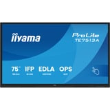 iiyama ProLite TE7513A-B1AG, Affichage public Noir, Touch, HDMI, DisplayPort, Audio, LAN, WiFi 6, USB-C, Android 14