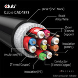 Club 3D HDMI à très haut débit, Câble Noir, 3 mètres, 4K 120Hz, 8K 60Hz, 48Gbps