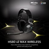 Corsair HS80 v2 MAX Wireless casque gaming over-ear Noir/gris, 2,4 GHz / Bluetooth, PlayStation, Switch, smartphone, PC