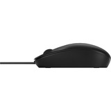 HP 125.0, Souris Noir, Filaire, 1200 dpi, optique