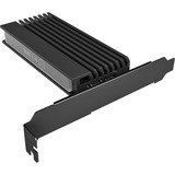 ICY BOX IB-PCI214M2-HSL, Adaptateur Noir, Avec dissipateur thermique et bande LED