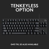 Logitech G413 SE Full-Size Mechanical, clavier gaming Noir, GL Tactile