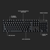 Logitech G413 SE, clavier gaming Noir, Layout US (QWERTY), GL Tactile, LED blanches