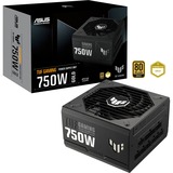 ASUS TUF Gaming Gold alimentation modulaire 750 watt Noir, 1x 12V-2x6, 3x PCIe, 750 W, 100 - 240 V, 130 W, 744 W, 130 W, 9,6 W