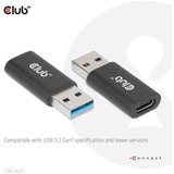 Club 3D USB-C 3.2 > USB-A 3.2 Gen 1, Adaptateur Noir