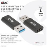 Club 3D USB-C 3.2 > USB-A 3.2 Gen 1 , Adaptateur Noir