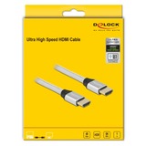 DeLOCK HDMI à très haut débit, Câble Argent, 1 mètre, 8K 60Hz, 48 Gbps