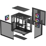 DeepCool CG530 4F boîtier midi tower Noir | 2x USB-A | 1x USB-C | RGB | Verre Trempé