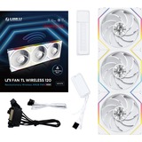 Lian Li UNI FAN TL 120 Reverse Blade Wireless Triple Pack, Ventilateur de boîtier Blanc, 4 broches PWM, contrôleur inclus