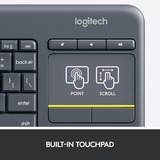 Logitech Wireless Touch K400 Plus clavier Anthracite, Layout EU (QWERTY)