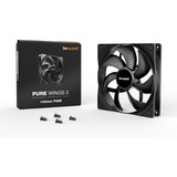 be quiet! Pure Wings 3 PWM ventilateur de boîtier Noir, 140 x 140 x 25 mm, Ventilateur, 14 cm, 1200 tr/min, 97,5 m³/h, Noir