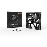 be quiet! Pure Wings 3 PWM ventilateur de boîtier Noir, 140 x 140 x 25 mm, Ventilateur, 14 cm, 1200 tr/min, 97,5 m³/h, Noir