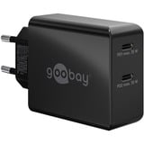 goobay Chargeur rapide USB-C double 36 watts, PD Noir, 2x USB-C, Power Delivery