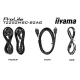 iiyama ProLite T2252MSC-B2AG 21.5" Moniteur tactile Noir, 1x DisplayPort, 1x HDMI, 2x USB-A