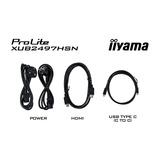 iiyama ProLite XUB2497HSN-B2 23.8" Moniteur  Noir, 100 Hz, HDMI, DisplayPort, USB-C, Audio