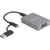 DeLOCK USB-C SD et CFexpress, Lecteur de carte Gris