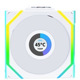 Lian Li UNI FAN SL120 LCD Wireless, Ventilateur de boîtier Blanc, Connecteur de ventilateur PWM à 4 broches