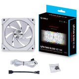 Lian Li UNI FAN SL120 V2 Reverse Blade Single Pack, Ventilateur de boîtier Blanc, 4 BROCHES PWM + 3 BROCHES ARGB