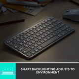 Logitech MX Keys Mini Minimalist, clavier Graphite, Layout US (QWERTY), Bluetooth