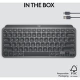 Logitech MX Keys Mini Minimalist, clavier Graphite, Layout US (QWERTY), Bluetooth