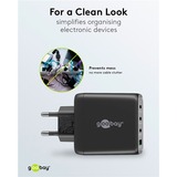 goobay Chargeur rapide multiport USB-C, PD, GaN, 68 watts Noir, 3x USB-C, 1x USB-A, Power Delivery, QuickCharge
