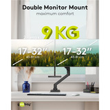 goobay Dual Monitor Mount Office, Support de moniteur Noir