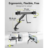 goobay Dual Monitor Mount Office, Support de moniteur Noir